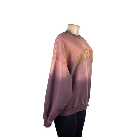 Anine Bing Womens Pink Ombre Sweatshirt Graphic Casual Crewneck Sz M - Picture 2 of 11